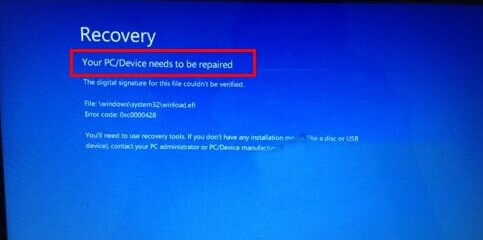 win10系统提示recovery出现蓝屏是什么问题?